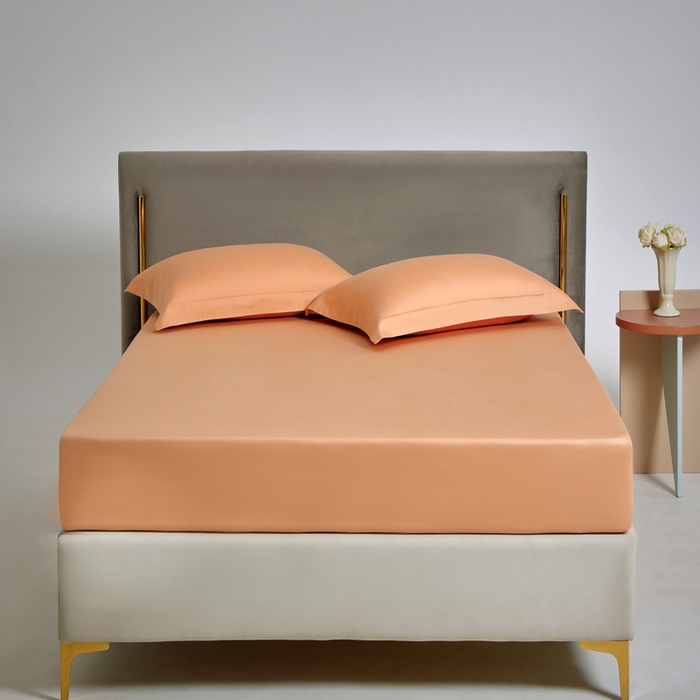 91家纺网 家纺一手货源 找家纺 柔觉家纺 柔系列A类100支单品床笠 太妃棕