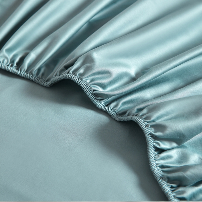 91家纺网 家纺一手货源 找家纺 柔觉家纺 柔系列A类100支单品床笠 青竹蓝