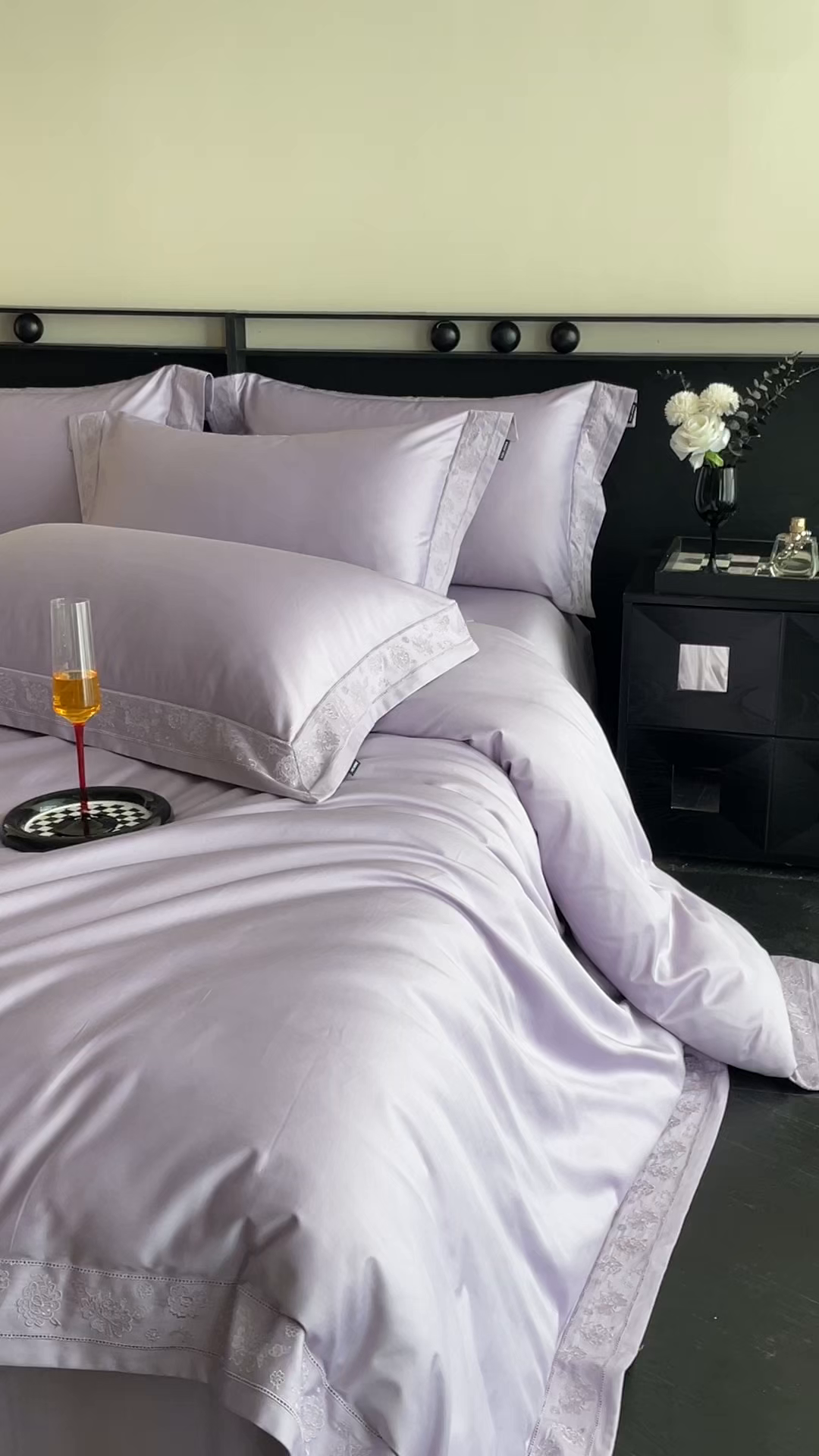 91家纺网 家纺一手货源 找家纺 安妮家居 2025新款全棉纯棉100%丝光喷气13376镂空刺绣四件套-海瑟薇 海瑟薇-紫