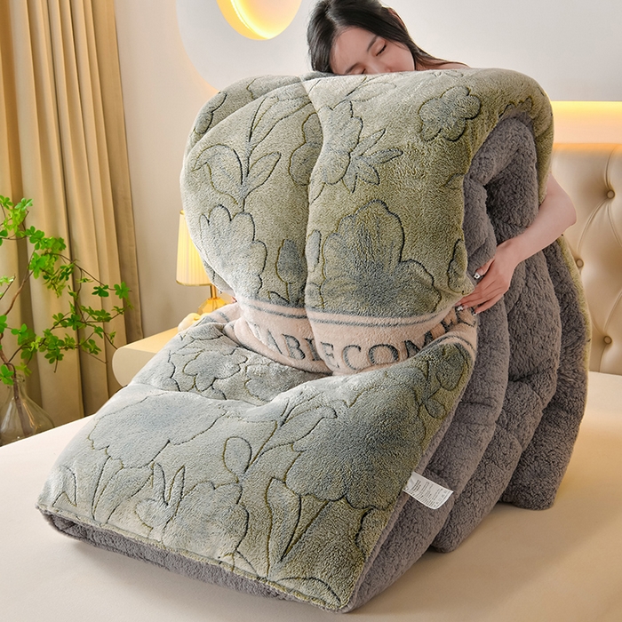 91家纺网 家纺一手货源 找家纺 （总）金多美家纺 2025新款AB版雪花绒羊羔绒冬被被子被芯