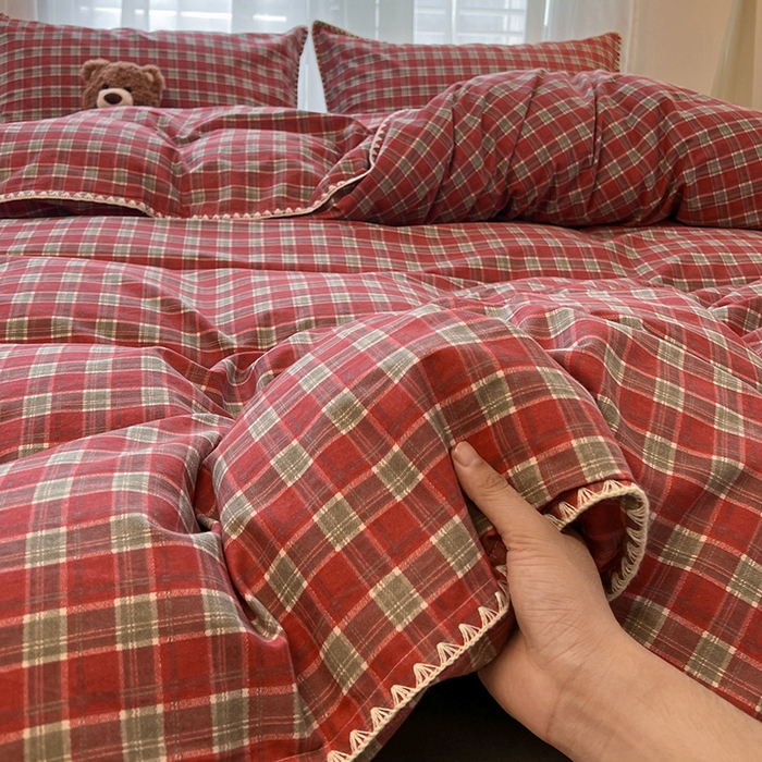 91家纺网 家纺一手货源 找家纺 （总）莱茵家居 2025新款全棉磨毛贝壳边四件套