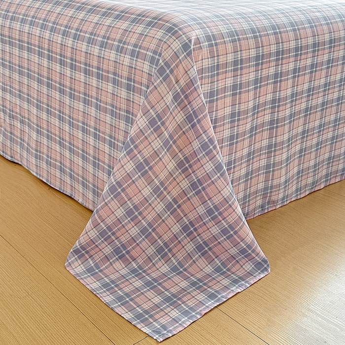 91家纺网 家纺一手货源 找家纺 南通菲度家纺 2025新款ins博主风软糯糯亲肤印花热款纯色格子无印风水洗棉时尚单床单 芝加哥