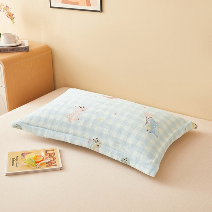 91家纺网 家纺一手货源 找家纺 翎盈家纺 2025新款加厚高克重牛奶绒枕头套 恐龙乐园