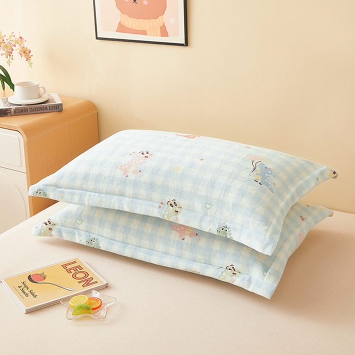 91家纺网 家纺一手货源 找家纺 翎盈家纺 2025新款加厚高克重牛奶绒枕头套 恐龙乐园