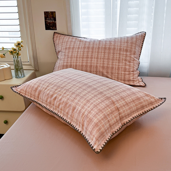 91家纺网 家纺一手货源 找家纺 （总）莱茵家居 2025新款全棉磨毛贝壳边四件套