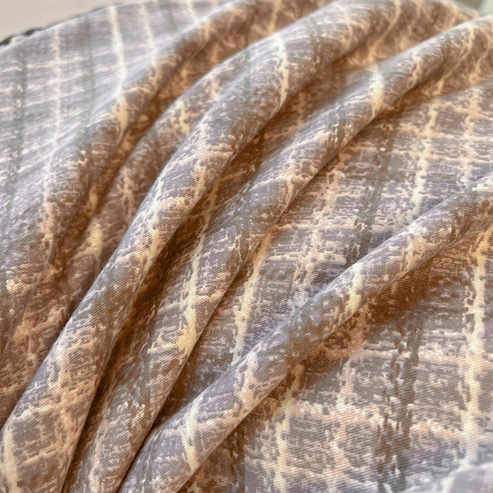 91家纺网 家纺一手货源 找家纺 莱茵家居 2025新款全棉磨毛贝壳边四件套 咖棕英伦