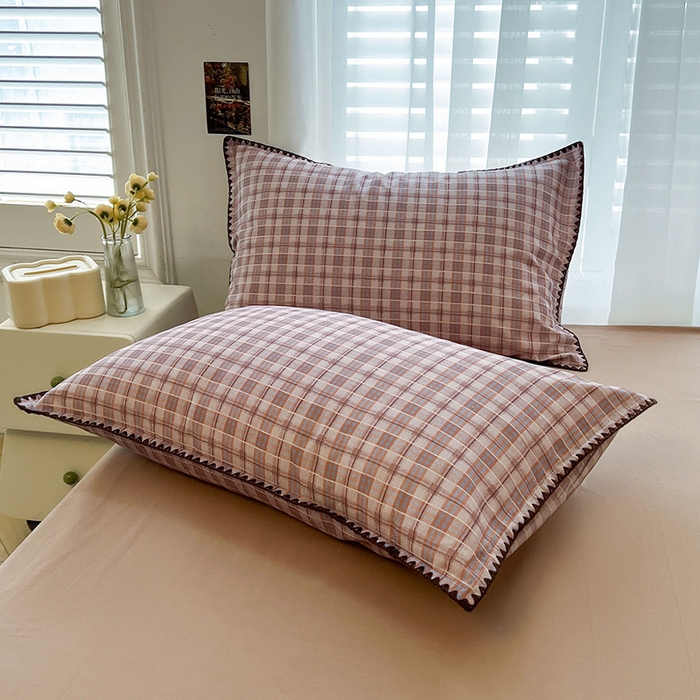 91家纺网 家纺一手货源 找家纺 莱茵家居 2025新款全棉磨毛贝壳边四件套 奶棕渐柔