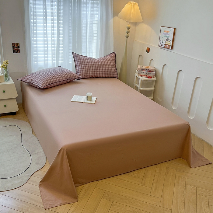 91家纺网 家纺一手货源 找家纺 莱茵家居 2025新款全棉磨毛贝壳边四件套 奶棕渐柔