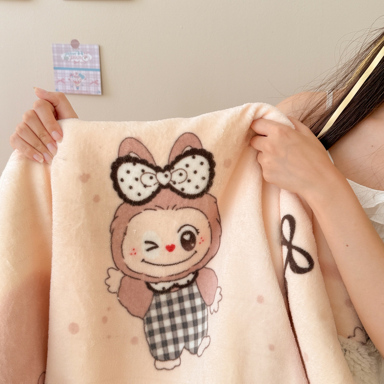 91家纺网 家纺一手货源 找家纺 沐慕 2025新款牛奶绒拼羊羔绒毛毯盖毯毯子 毛毯-可爱布布