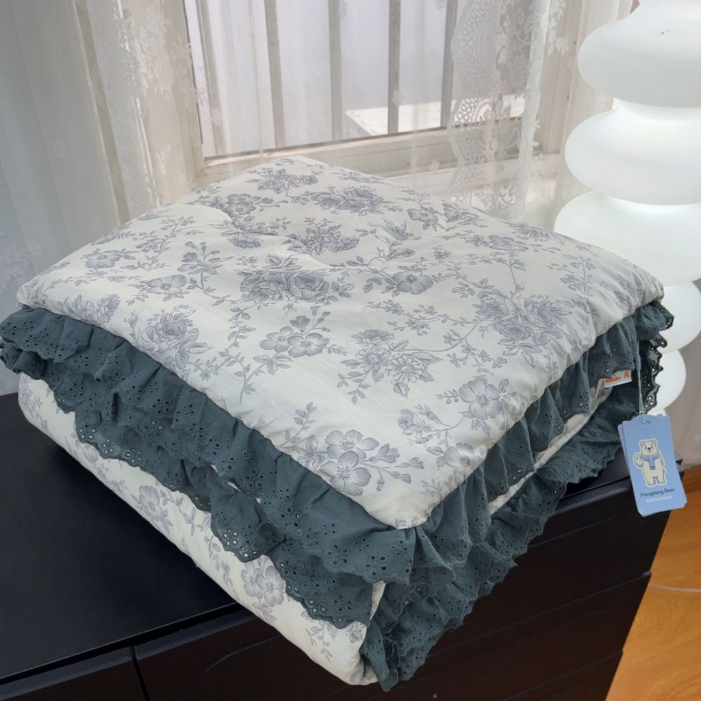 91家纺网 家纺一手货源 找家纺 （总）暖居 2025新款纯棉花边款春秋豆豆被四季通用