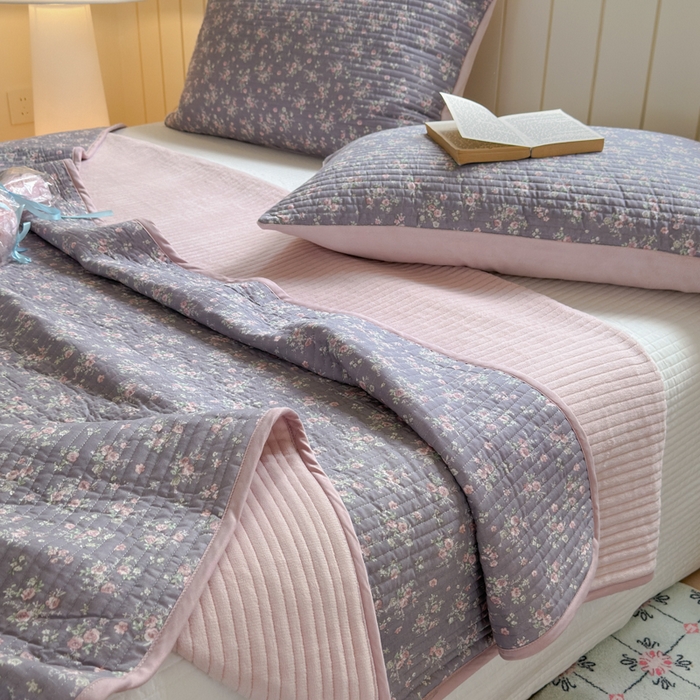 91家纺网 家纺一手货源 找家纺 （总）漫调家纺 2025新款全棉双层纱与绒床盖三件套