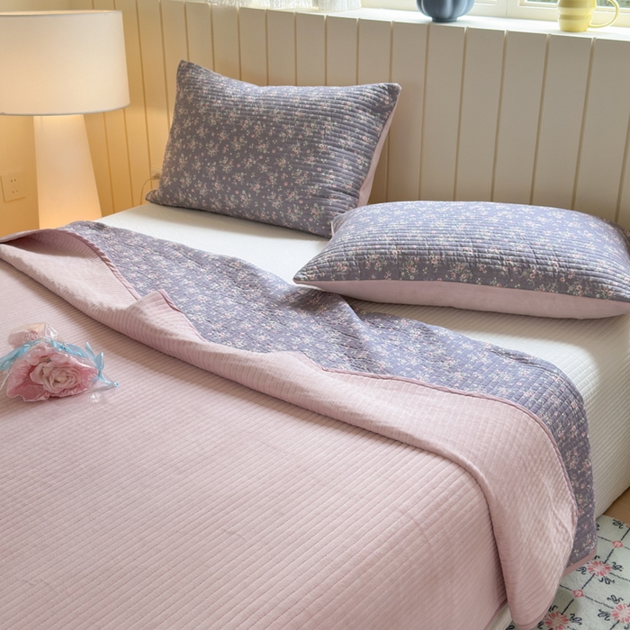 91家纺网 家纺一手货源 找家纺 （总）漫调家纺 2025新款全棉双层纱与绒床盖三件套