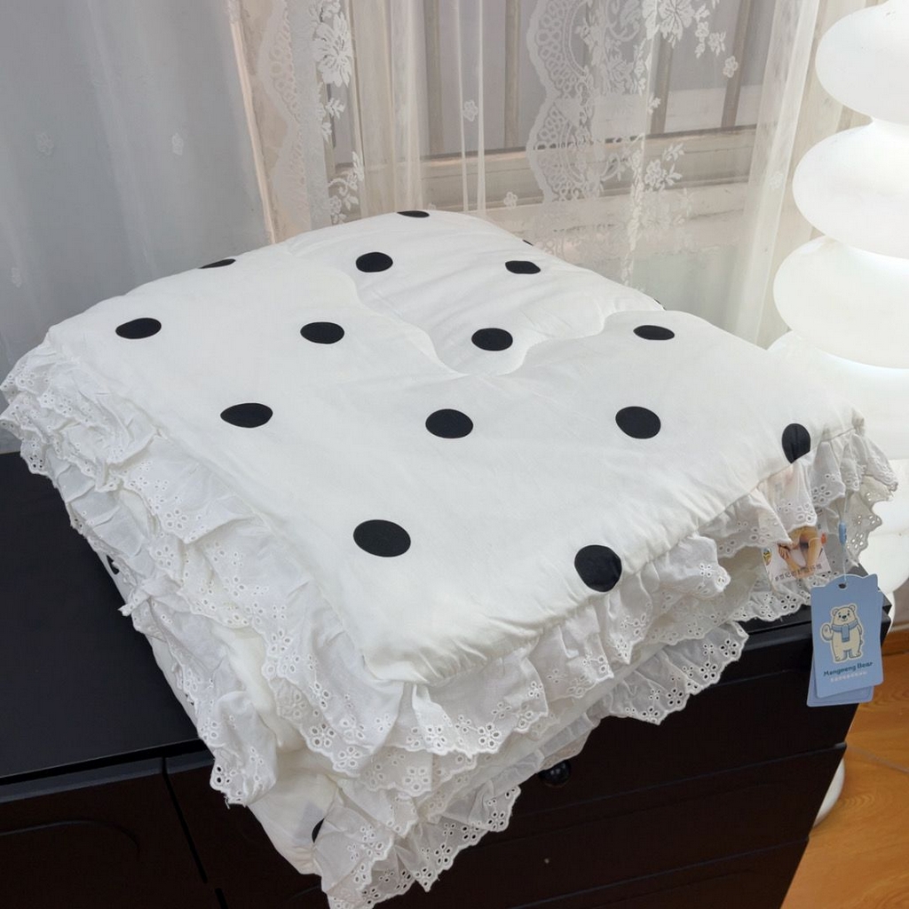 91家纺网 家纺一手货源 找家纺 （总）暖居 2025新款纯棉花边款春秋豆豆被四季通用