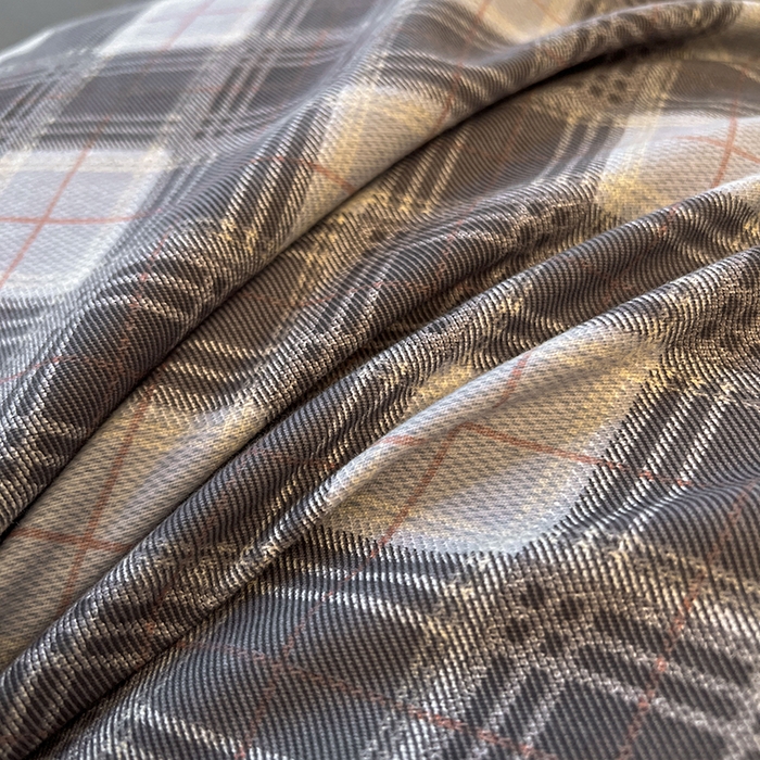 91家纺网 家纺一手货源 找家纺 莱茵家居 2025新款全棉磨毛贝壳边四件套 雾灰墨韵