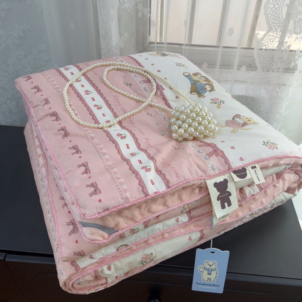 91家纺网 家纺一手货源 找家纺 （总）暖居 2025新款纯棉花边款春秋豆豆被四季通用