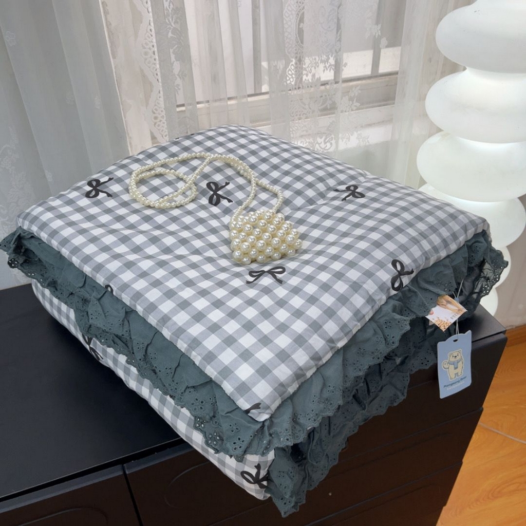 91家纺网 家纺一手货源 找家纺 （总）暖居 2025新款纯棉花边款春秋豆豆被四季通用