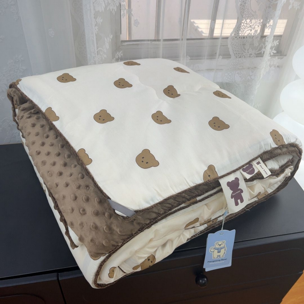 91家纺网 家纺一手货源 找家纺 （总）暖居 2025新款纯棉花边款春秋豆豆被四季通用