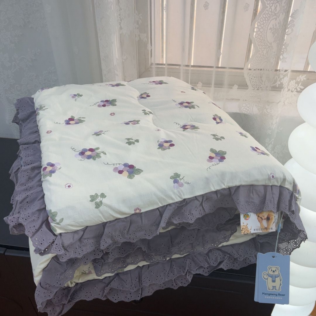 91家纺网 家纺一手货源 找家纺 （总）暖居 2025新款纯棉花边款春秋豆豆被四季通用