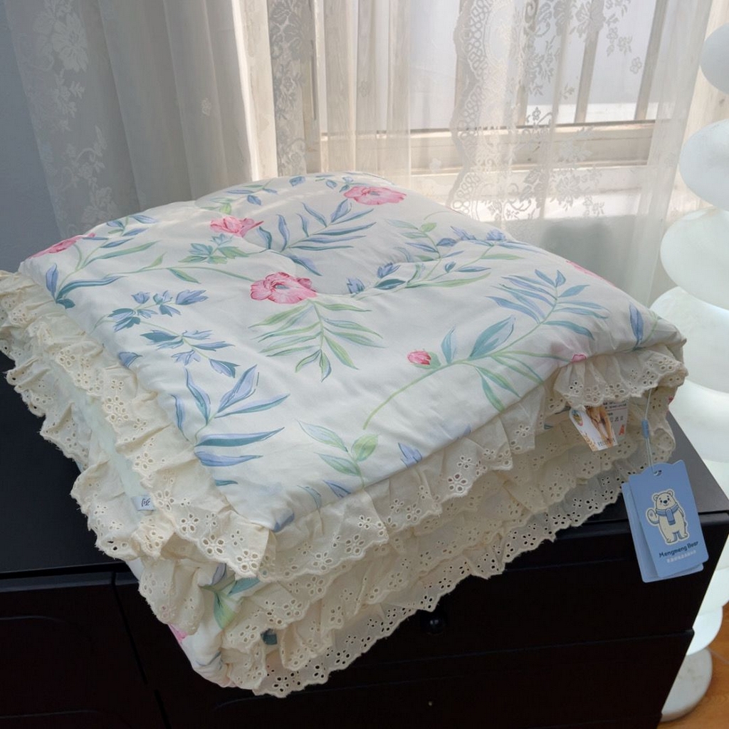 91家纺网 家纺一手货源 找家纺 （总）暖居 2025新款纯棉花边款春秋豆豆被四季通用