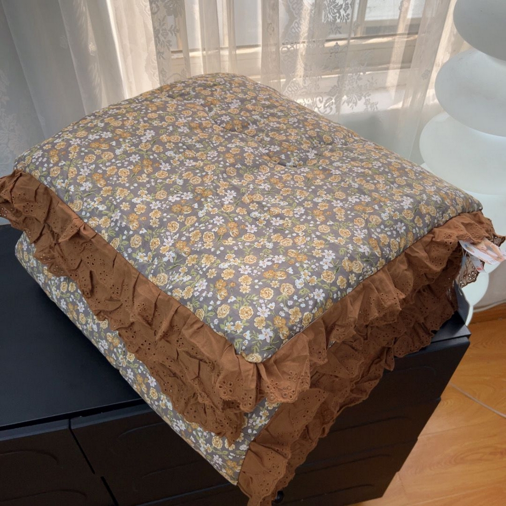 91家纺网 家纺一手货源 找家纺 （总）暖居 2025新款纯棉花边款春秋豆豆被四季通用