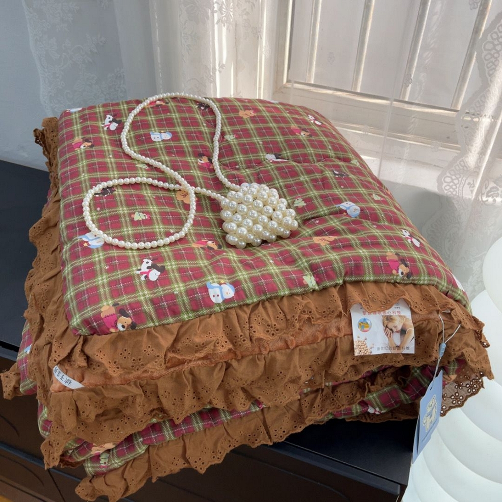 91家纺网 家纺一手货源 找家纺 暖居 2025新款纯棉花边款春秋豆豆被四季通用 圣诞