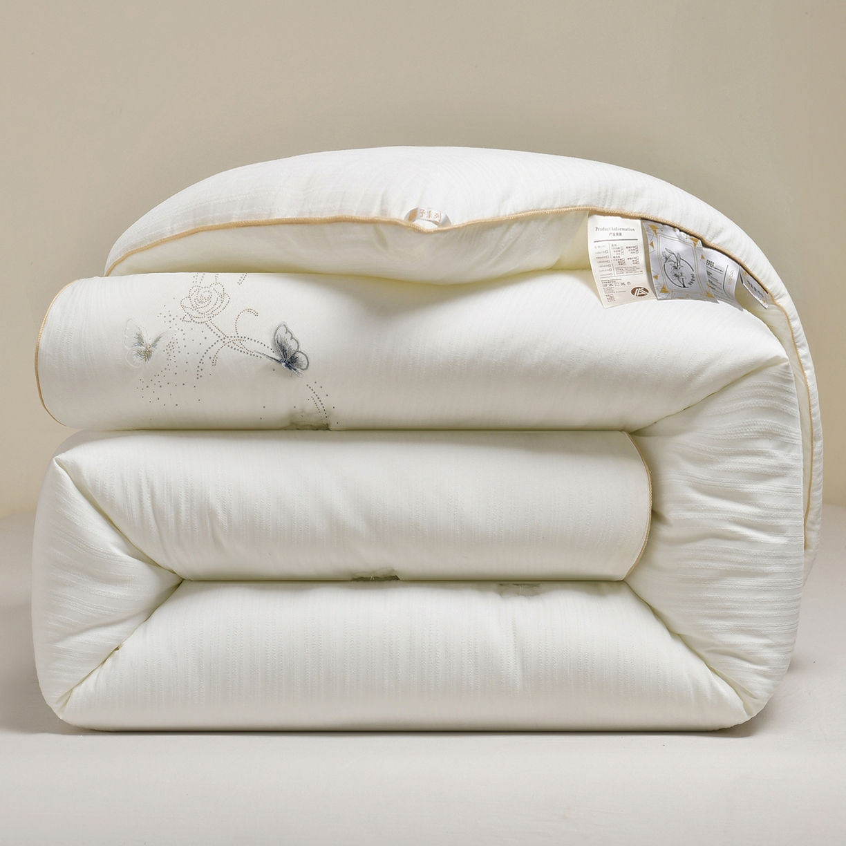 （总）典曼家纺 2025新款A类立体提花烫钻被被子被芯-蝶恋花