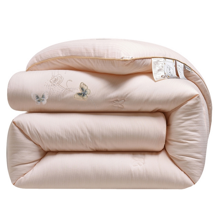 91家纺网 家纺一手货源 找家纺 典曼家纺 2025新款A类立体提花烫钻被被子被芯-蝶恋花 蝶恋花胭脂玉