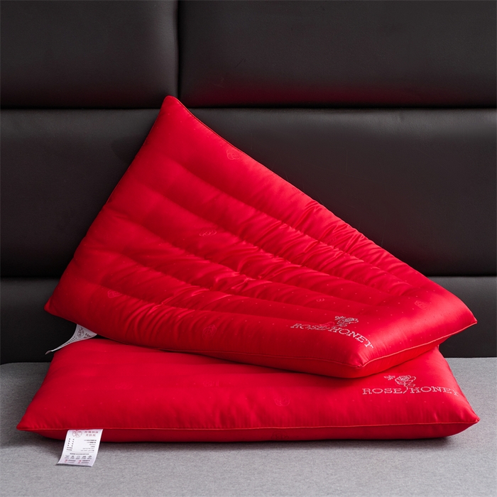 91家纺网 家纺一手货源 找家纺 （总）仁宇枕业 2025新款低价跑量大红色结婚婚庆喜庆定型枕枕头枕芯