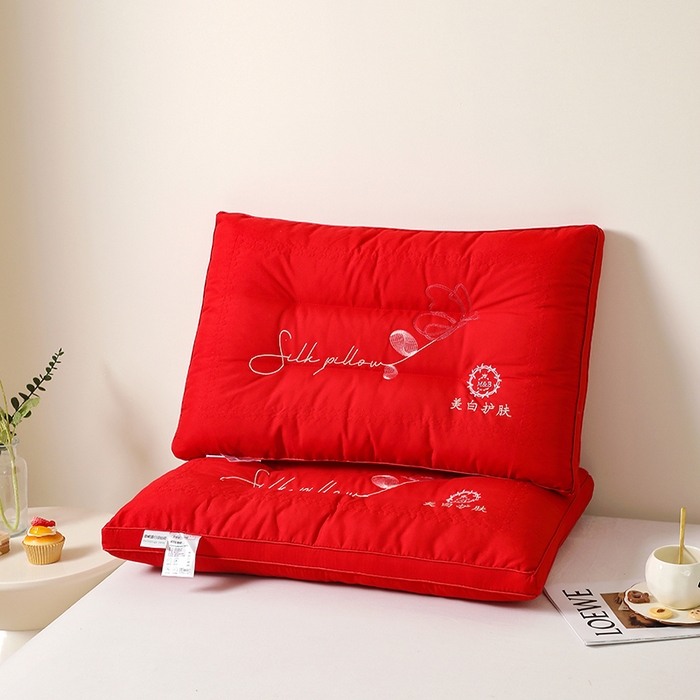 91家纺网 家纺一手货源 找家纺 （总）仁宇枕业 2025新款低价跑量大红色结婚婚庆喜庆定型枕枕头枕芯