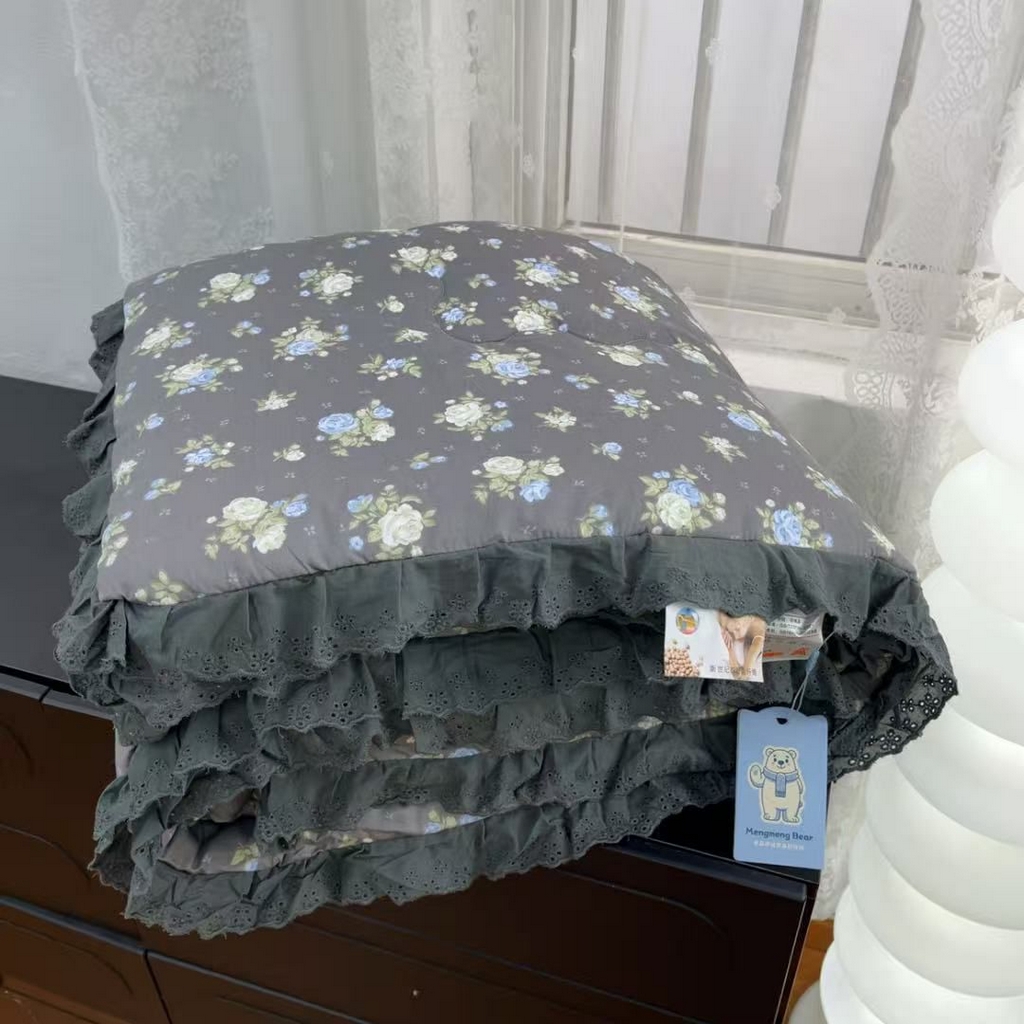 91家纺网 家纺一手货源 找家纺 （总）暖居 2025新款纯棉花边款春秋豆豆被四季通用