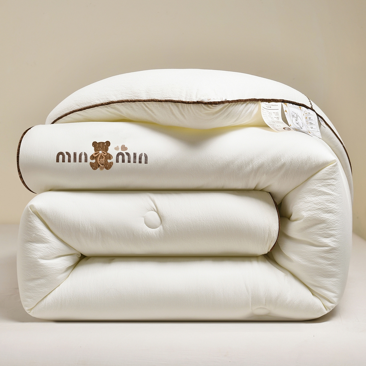 典曼家纺 2025新款蕾丝球球熊被子被芯 蕾丝球球熊-奶昔白