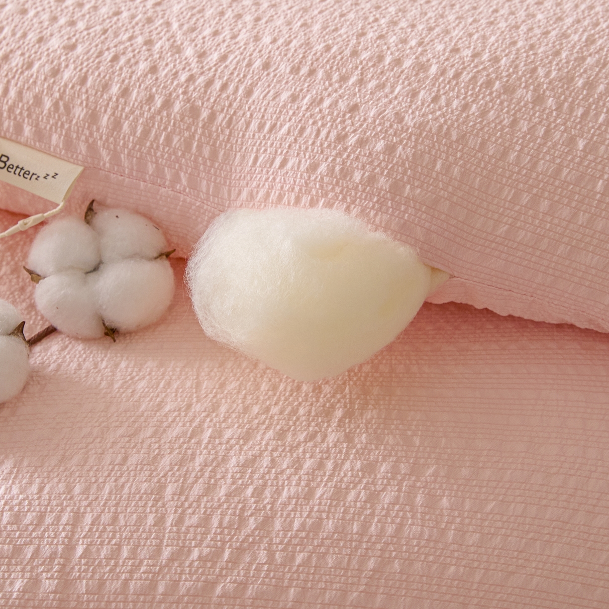 91家纺网 家纺一手货源 找家纺 创优家纺 2025创优新款无印风100%新疆棉花被被子被芯春秋被冬被棉被单双人四季被小舒芯系列（棉花包检测） 小舒芯-粉