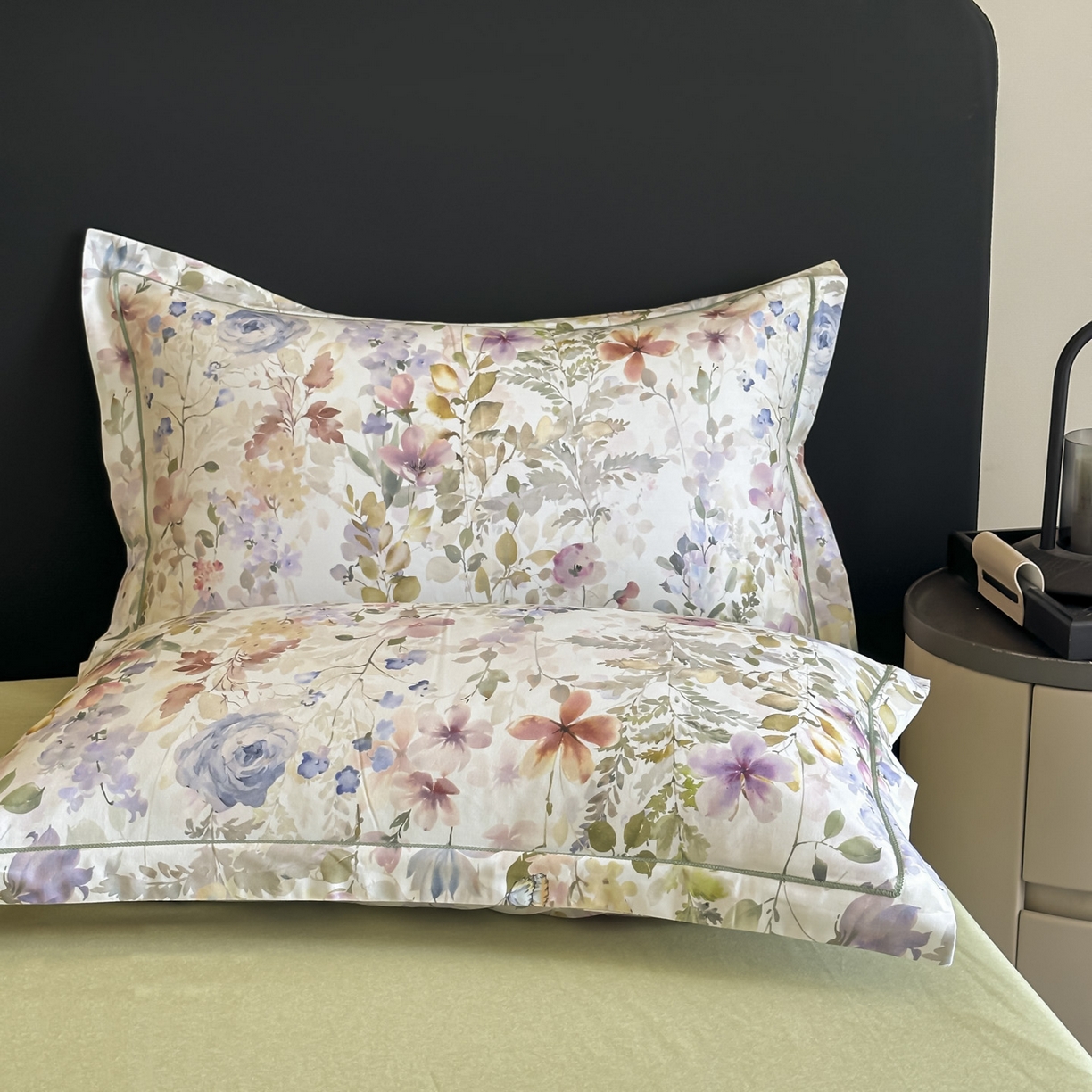 91家纺网 家纺一手货源 找家纺 大柏树 2025新款全棉磨毛印花四件套系列(可定制) 花笺集-米白