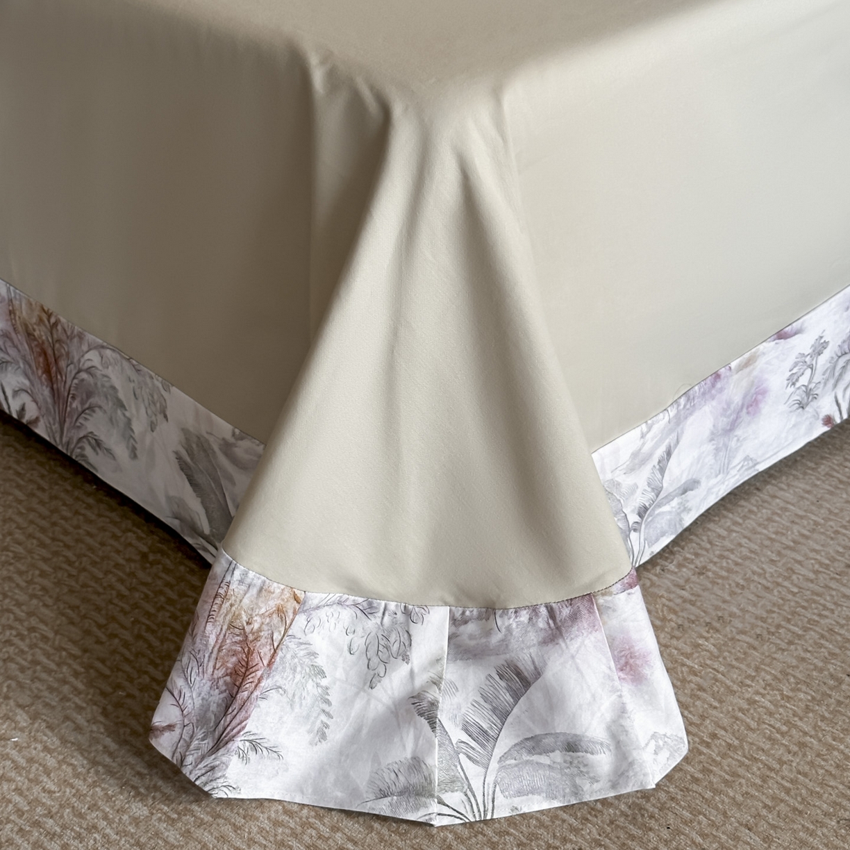 91家纺网 家纺一手货源 找家纺 大柏树 2025新款全棉磨毛印花四件套系列(可定制) 椿野集-米