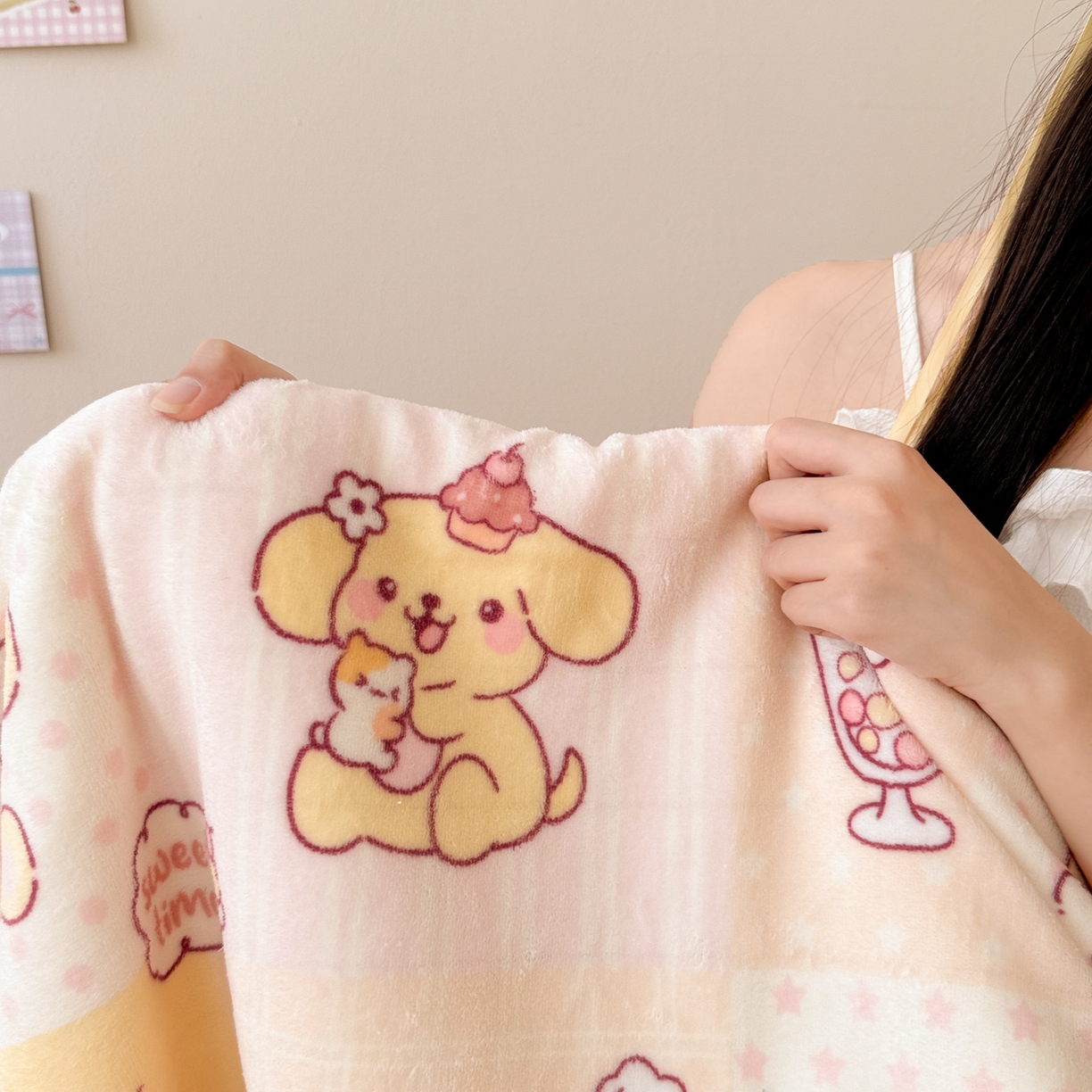 91家纺网 家纺一手货源 找家纺 沐慕 2025新款牛奶绒拼羊羔绒毛毯盖毯毯子 毛毯-萌狗日记