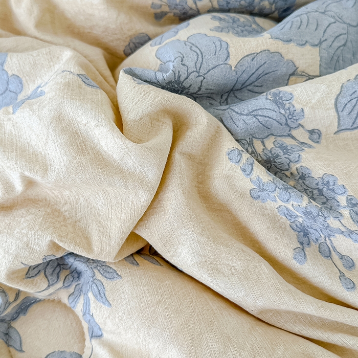 91家纺网 家纺一手货源 找家纺 （总）芯恋 25年新款亚麻风全棉花边云感冬被四季被加厚冬被