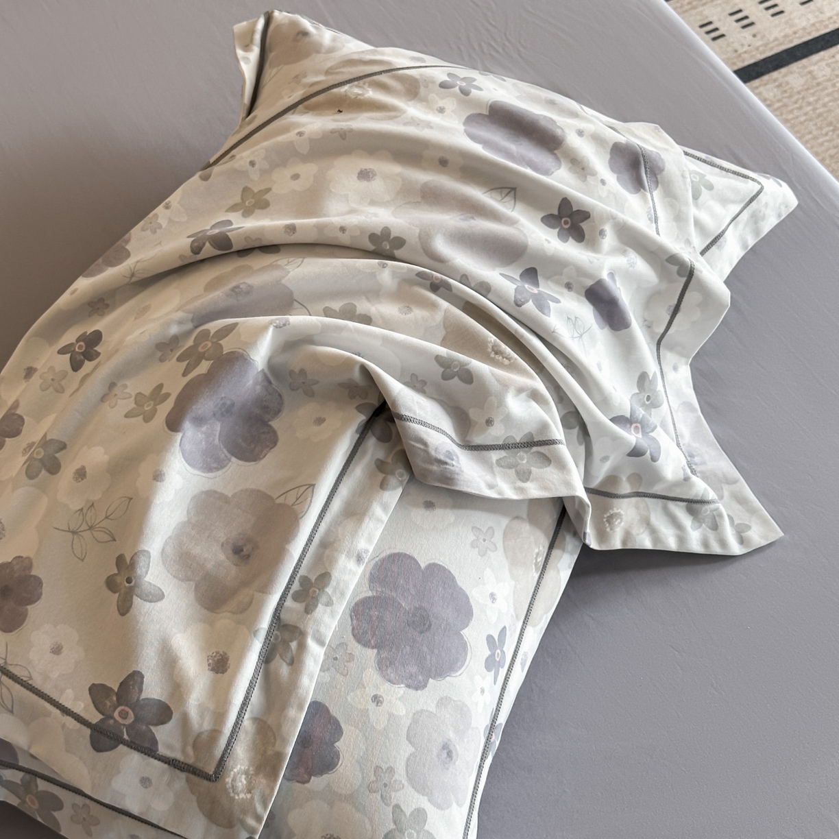 91家纺网 家纺一手货源 找家纺 大柏树 2025新款全棉磨毛印花四件套系列(可定制) 涧菓-紫