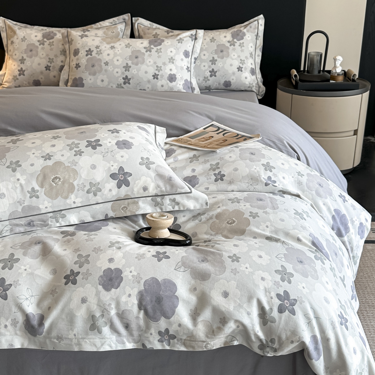 91家纺网 家纺一手货源 找家纺 大柏树 2025新款全棉磨毛印花四件套系列(可定制) 涧菓-紫