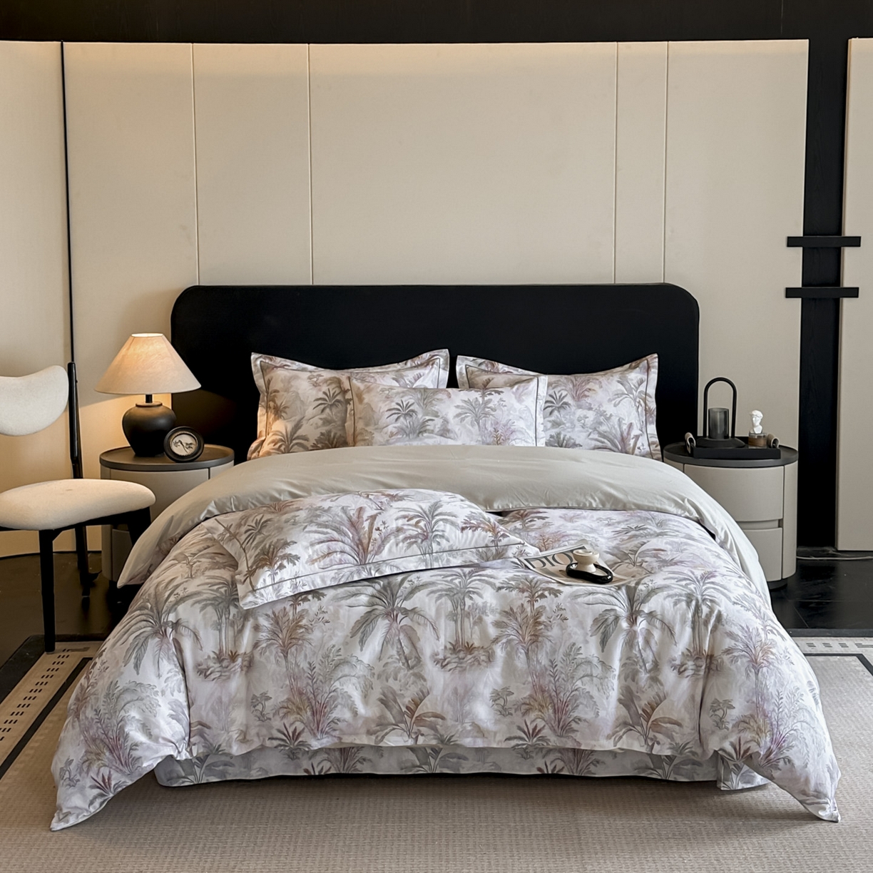 大柏树 2025新款全棉磨毛印花四件套系列(可定制) 椿野集-米