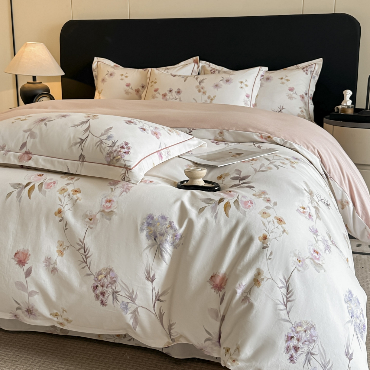 91家纺网 家纺一手货源 找家纺 大柏树 2025新款全棉磨毛印花四件套系列(可定制) 初茅-米