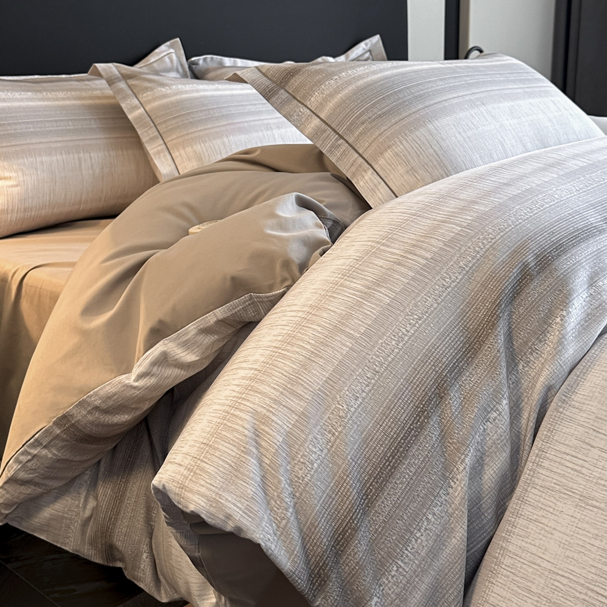 91家纺网 家纺一手货源 找家纺 大柏树 2025新款全棉磨毛印花四件套系列(可定制) 光遇-咖