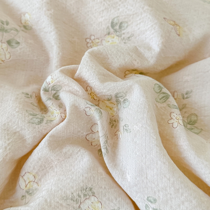 91家纺网 家纺一手货源 找家纺 芯恋 25年新款亚麻风全棉花边云感冬被四季被加厚冬被 苍兰