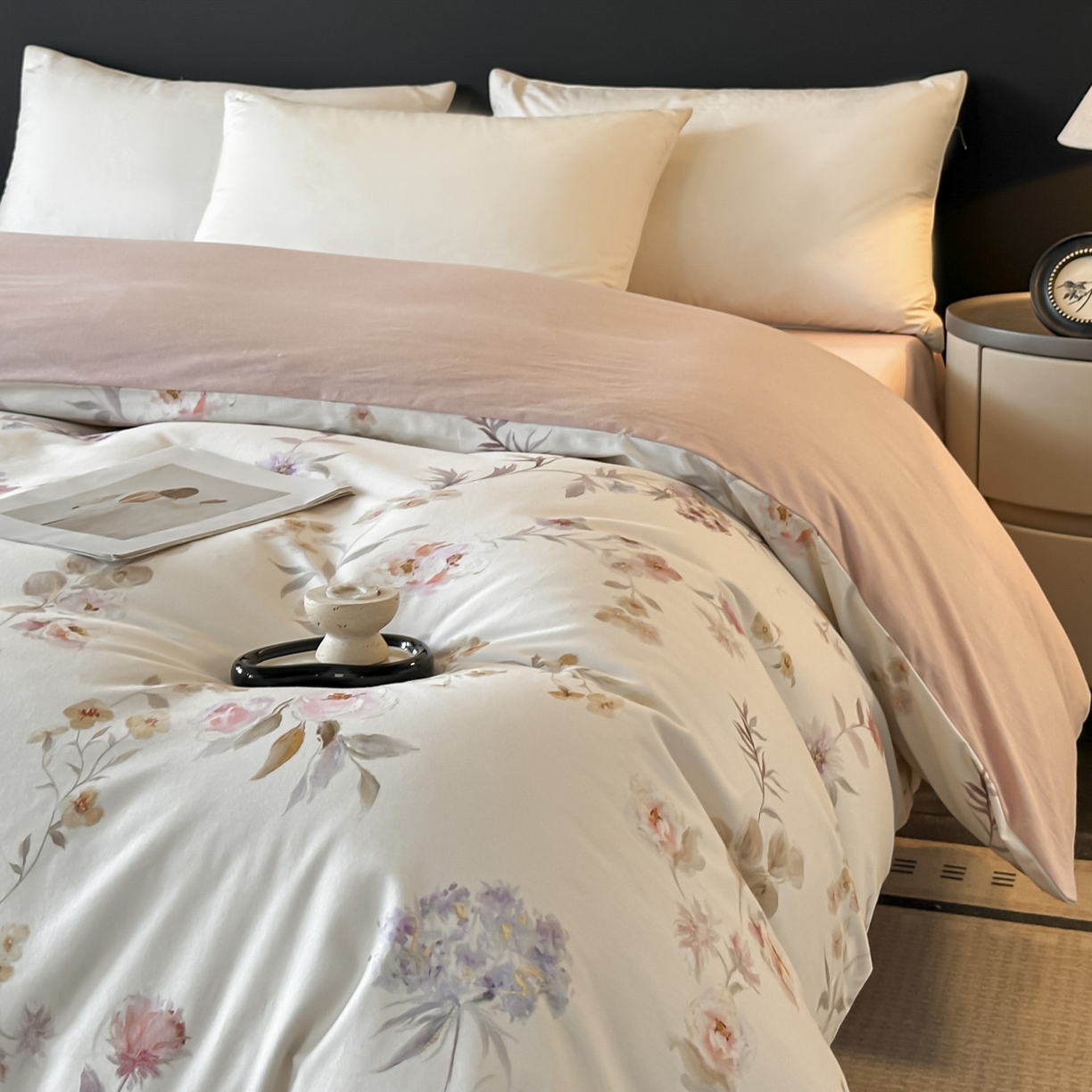 91家纺网 家纺一手货源 找家纺 大柏树 2025新款全棉磨毛印花单被套系列（可定制） 初茅-米