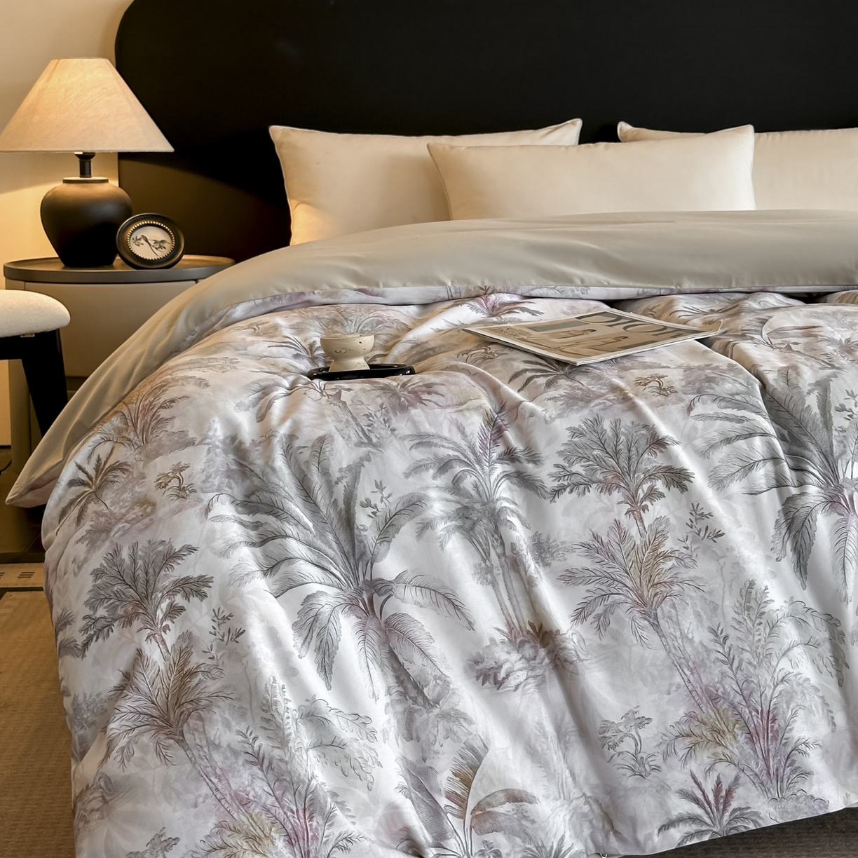 91家纺网 家纺一手货源 找家纺 大柏树 2025新款全棉磨毛印花单被套系列（可定制） 椿野集-米