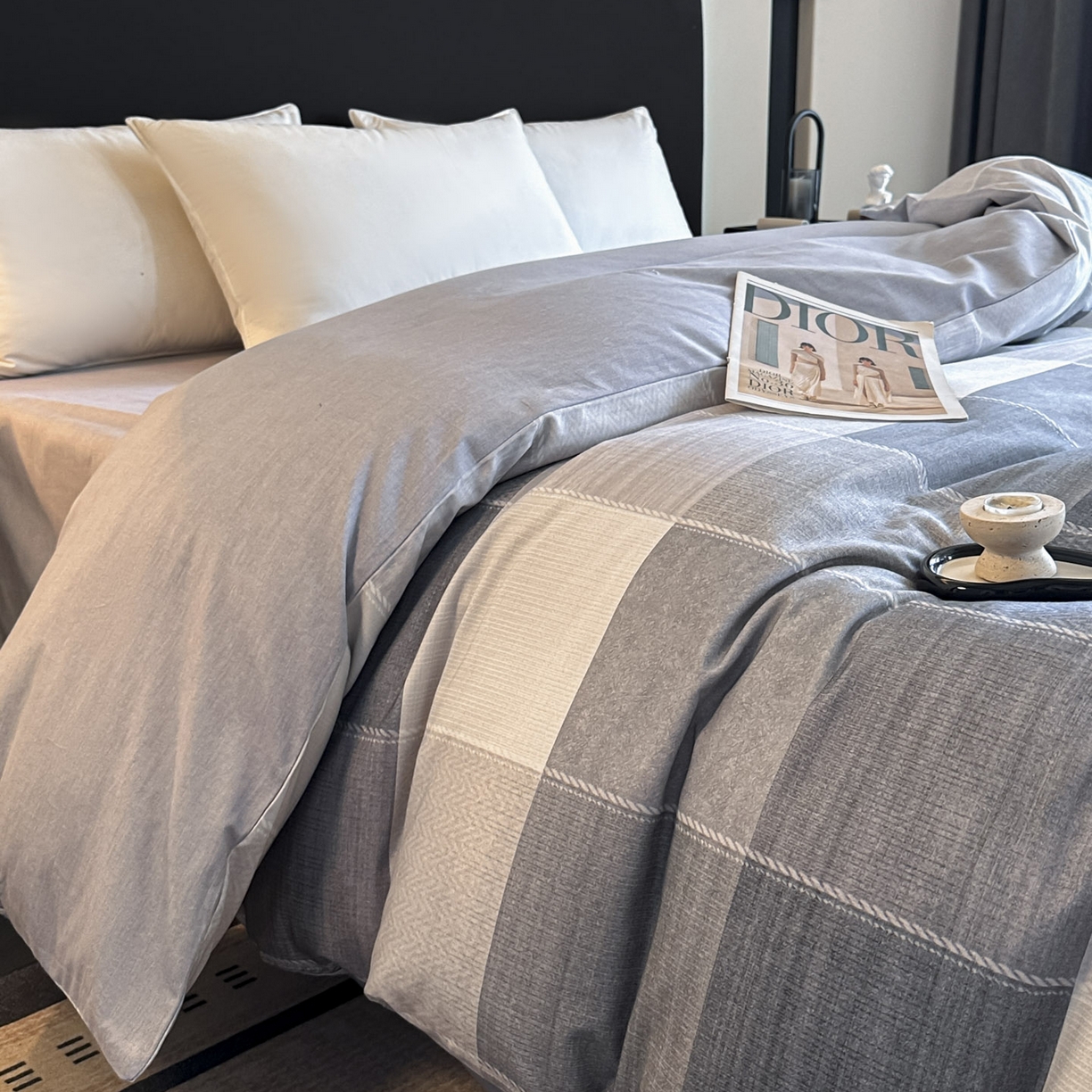 大柏树 2025新款全棉磨毛印花单被套系列（可定制） 流年印记-蓝