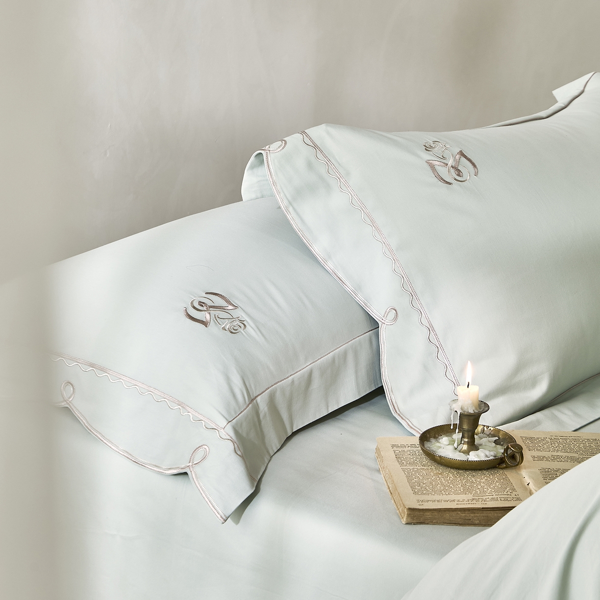 91家纺网 家纺一手货源 找家纺 玖玖爱家纺 2025新款亲肤柔软婴肤棉四件套-小邂逅 小邂逅-浅水蓝