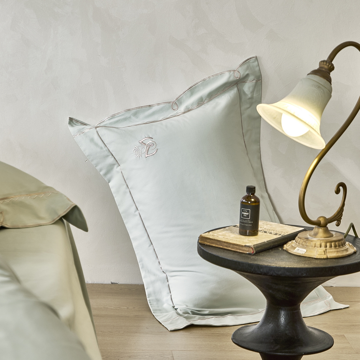 91家纺网 家纺一手货源 找家纺 玖玖爱家纺 2025新款亲肤柔软婴肤棉四件套-小邂逅 小邂逅-浅水蓝