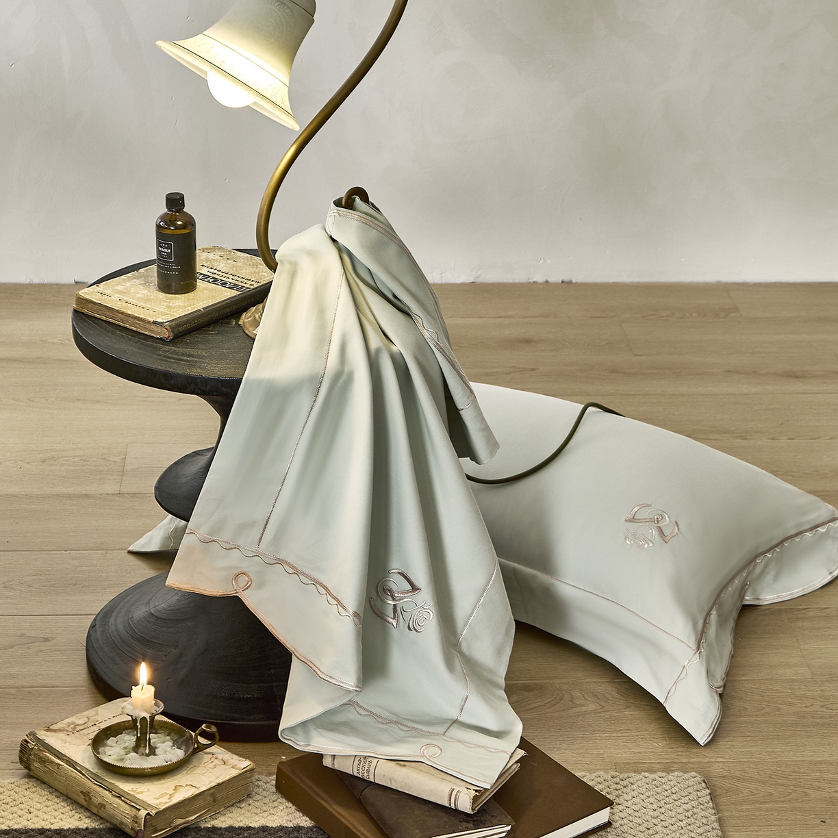 91家纺网 家纺一手货源 找家纺 玖玖爱家纺 2025新款亲肤柔软婴肤棉四件套-小邂逅 小邂逅-浅水蓝