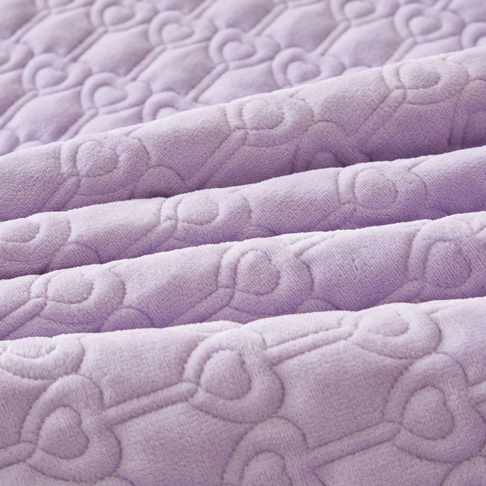 91家纺网 家纺一手货源 找家纺 怡源梦 2025新款A类牛奶绒夹棉床裙单件-甜心公主系列 紫色