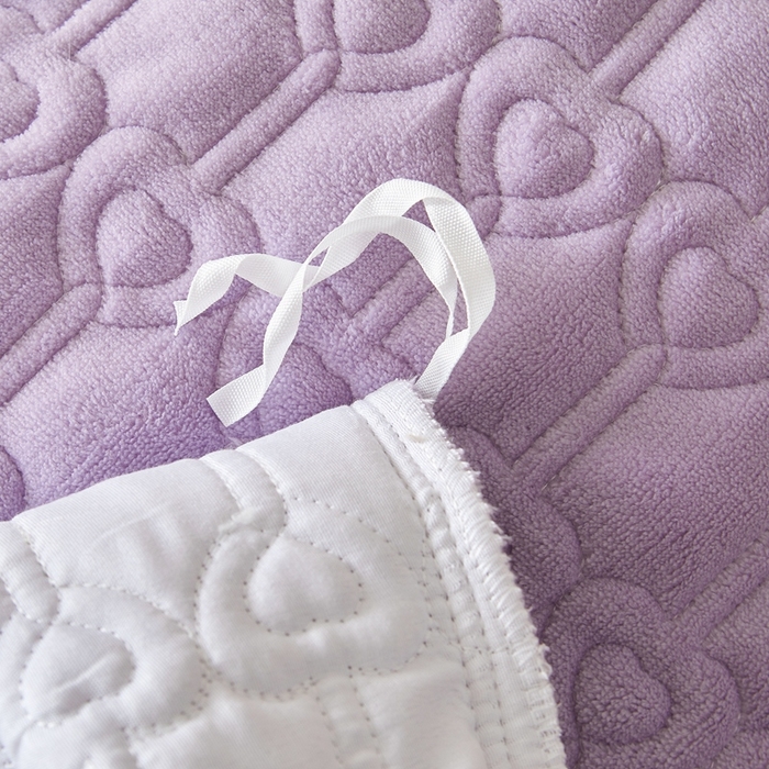 91家纺网 家纺一手货源 找家纺 怡源梦 2025新款A类牛奶绒夹棉床裙单件-甜心公主系列 紫色